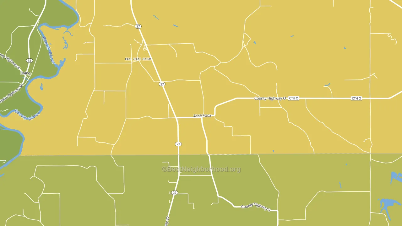 Shamrock, WI block-group voter-turnout map