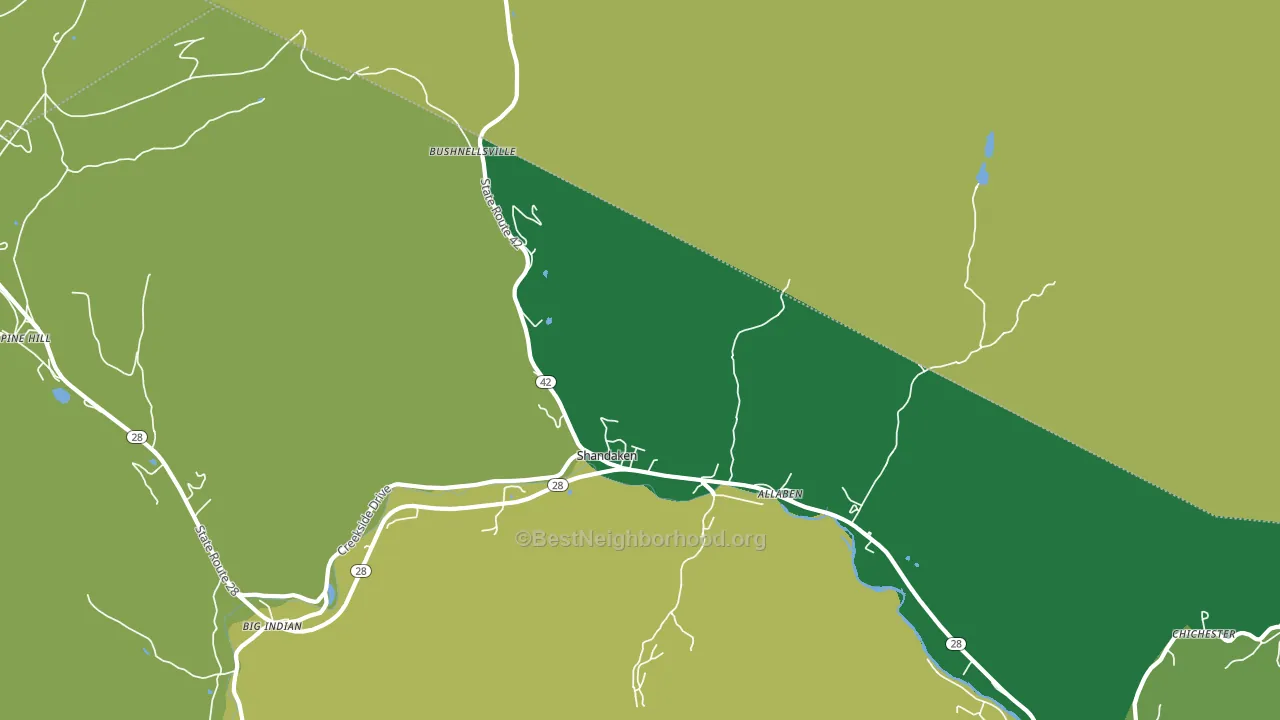 Shandaken, NY block-group voter-turnout map