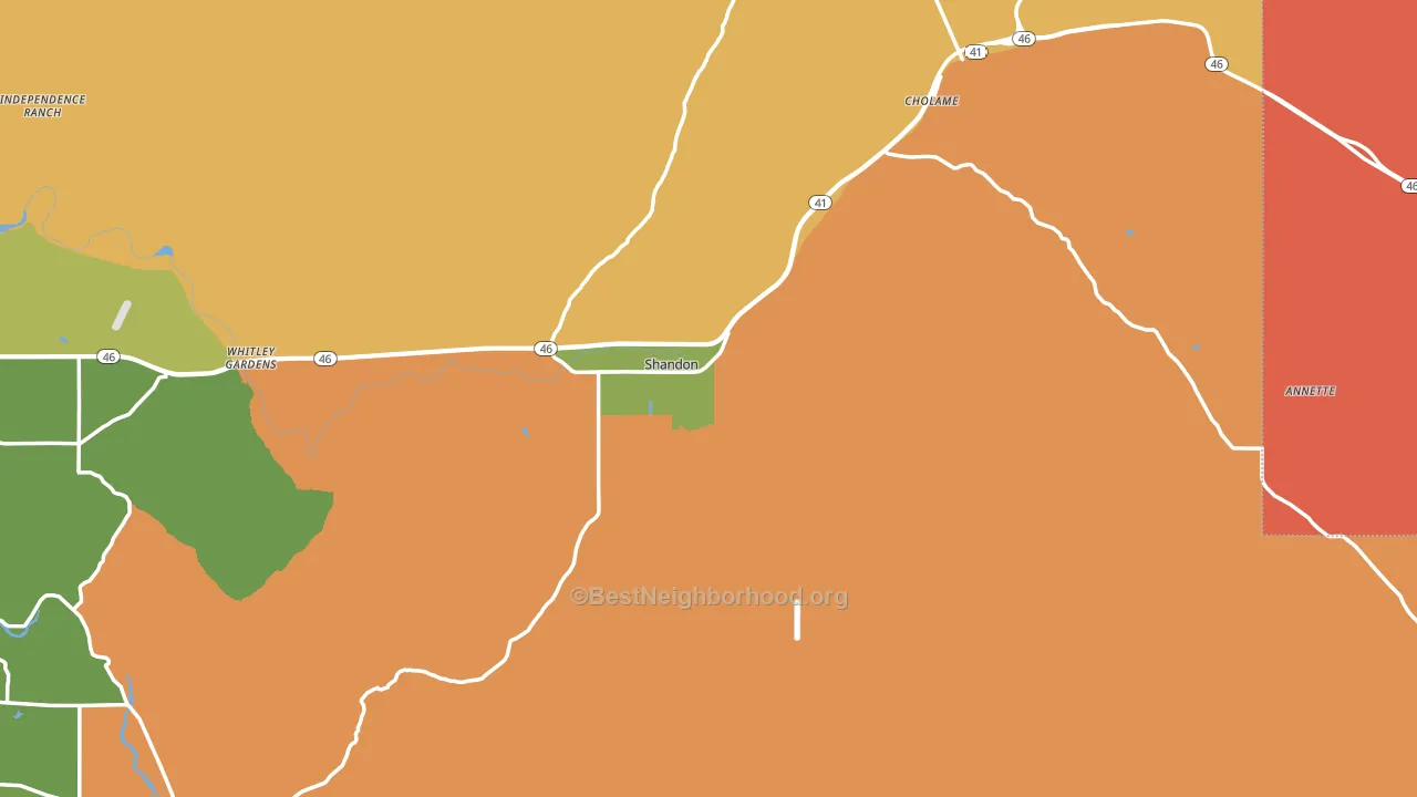 Shandon, CA block-group voter-turnout map