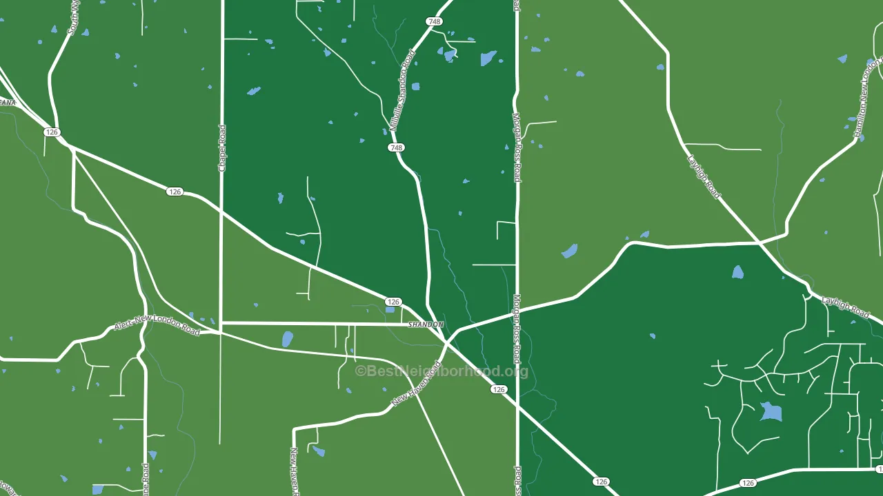 Shandon, OH block-group voter-turnout map