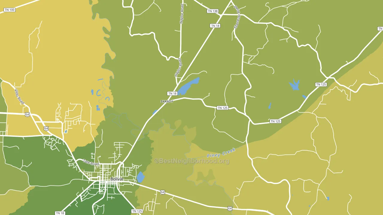 Shandy, TN block-group voter-turnout map