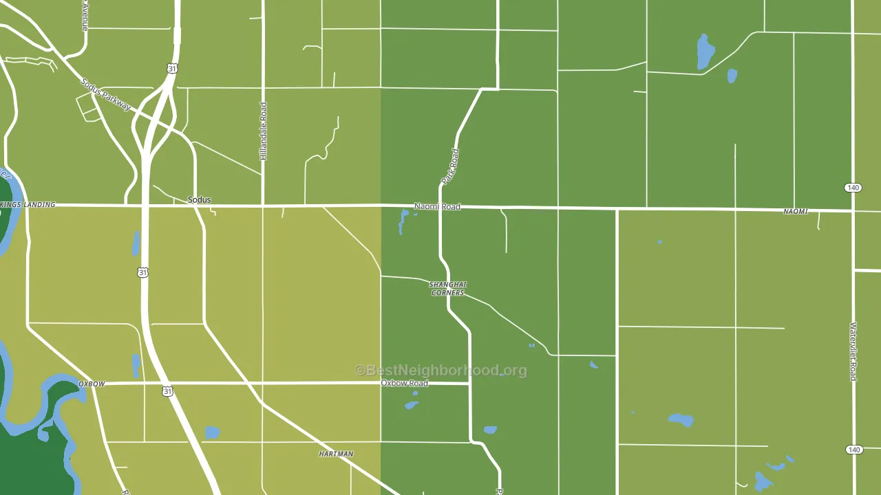 Shanghai Corners, MI block-group voter-turnout map