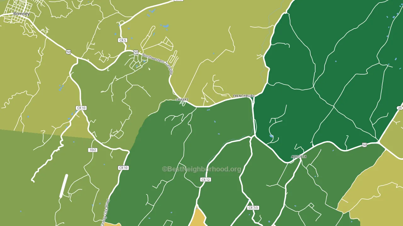 Shanks, WV block-group voter-turnout map
