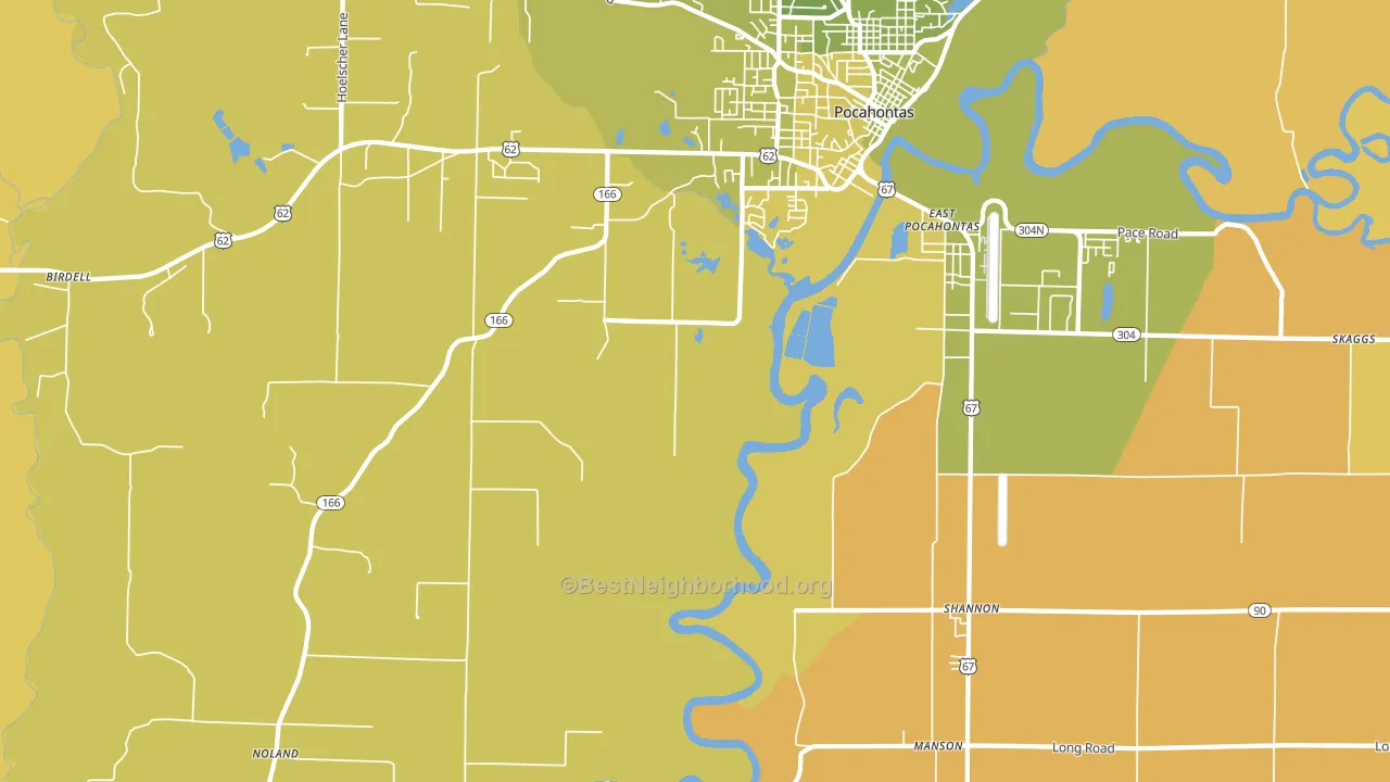 Shannon, AR block-group voter-turnout map