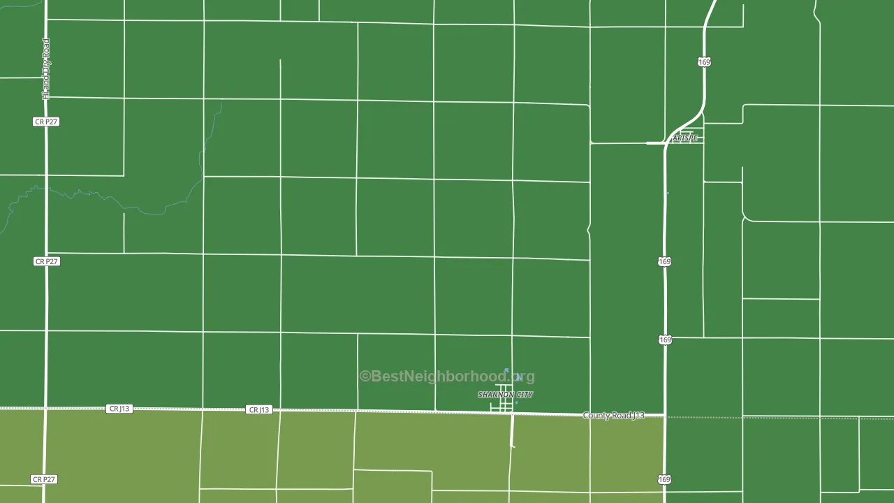 Shannon City, IA block-group voter-turnout map