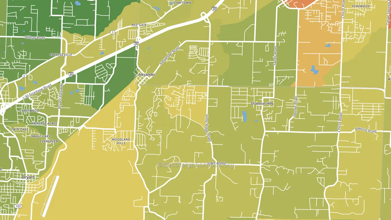 Shannon Hills, AR block-group voter-turnout map