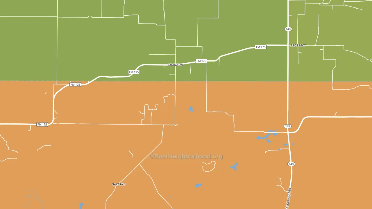 Shannon, TX block-group voter-turnout map