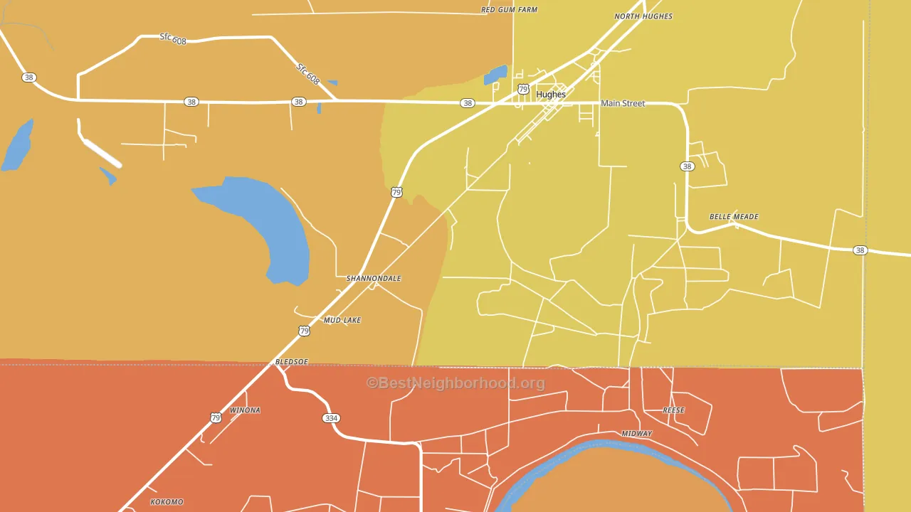 Shannondale, AR block-group voter-turnout map
