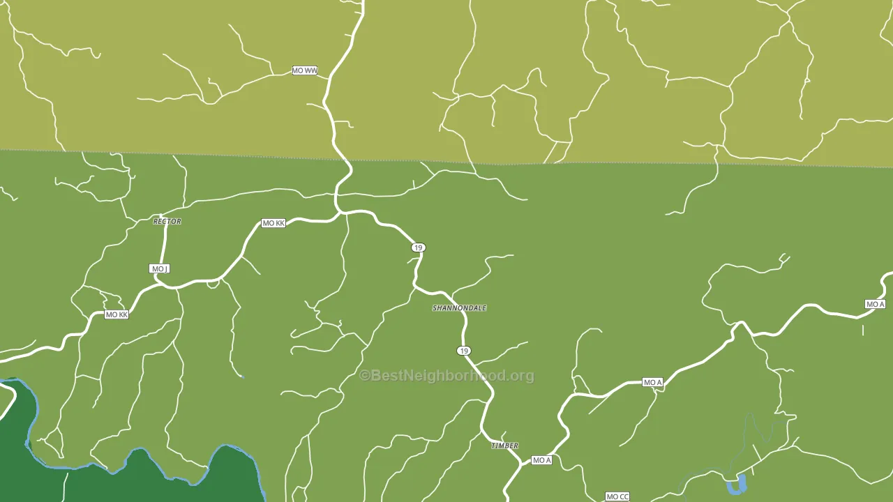 Shannondale, MO block-group voter-turnout map