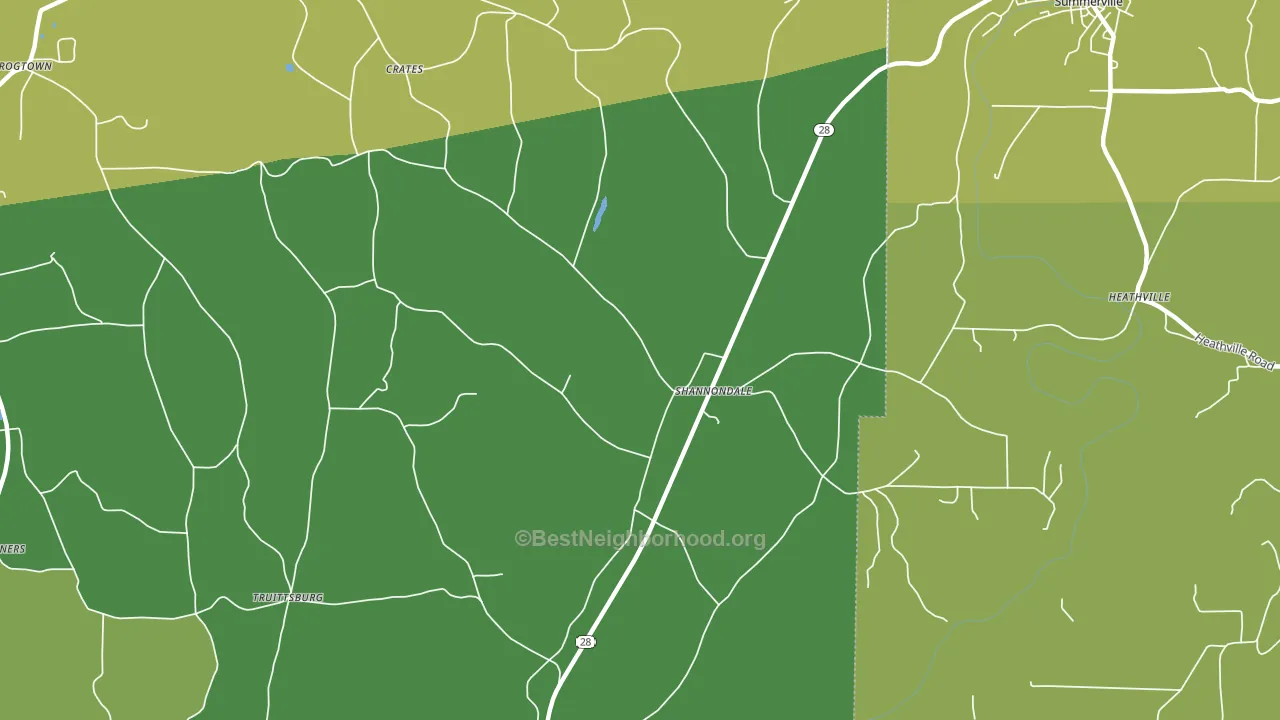 Shannondale, PA block-group voter-turnout map