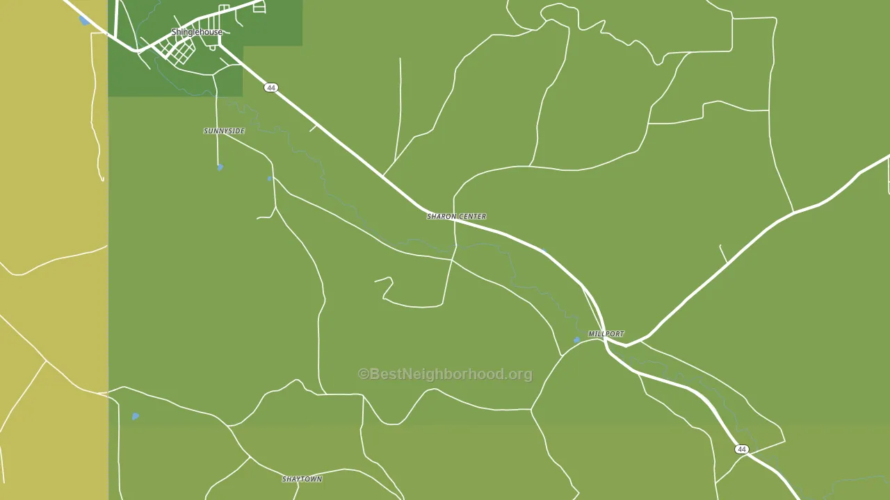 Sharon Center, PA block-group voter-turnout map