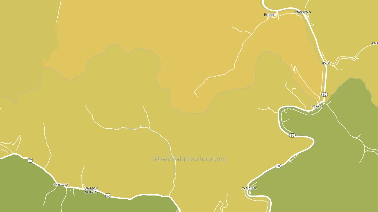 Sharon Heights, WV block-group voter-turnout map
