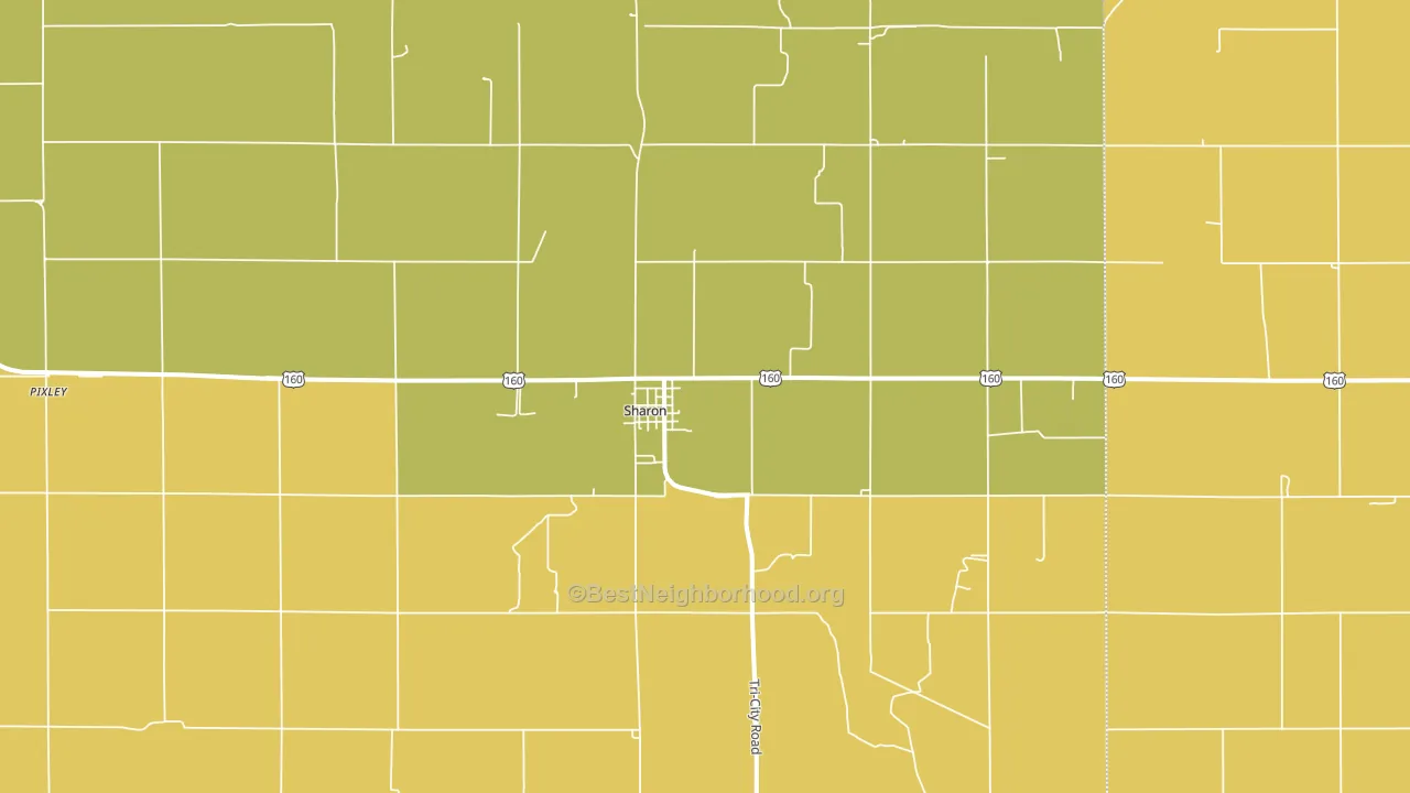 Sharon, KS block-group voter-turnout map