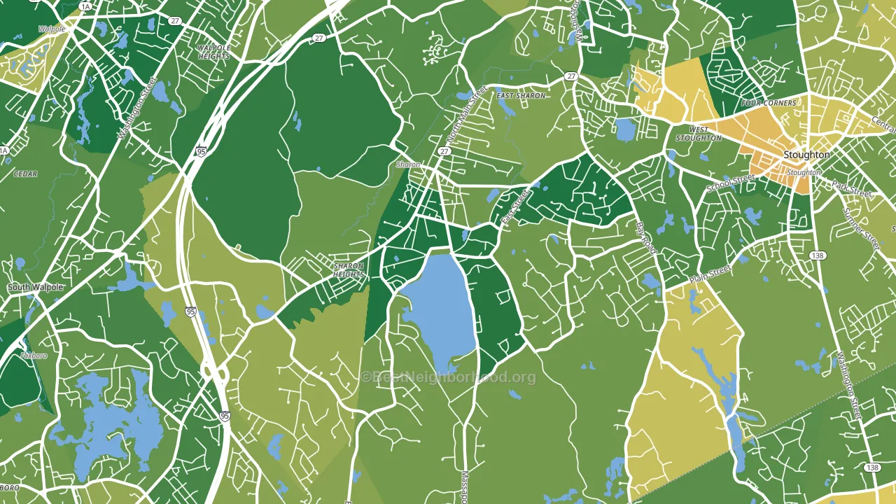 Sharon, MA block-group voter-turnout map
