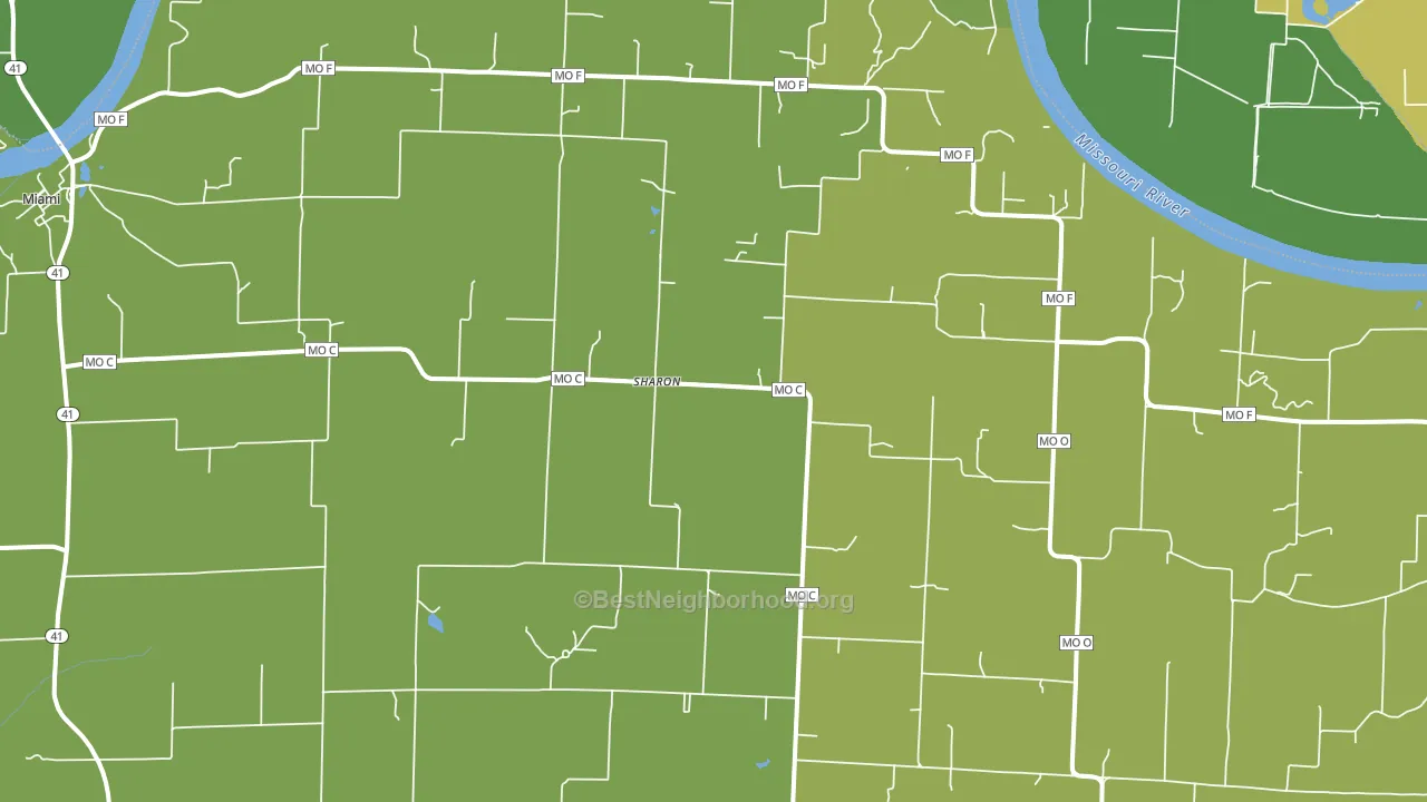 Sharon, MO block-group voter-turnout map