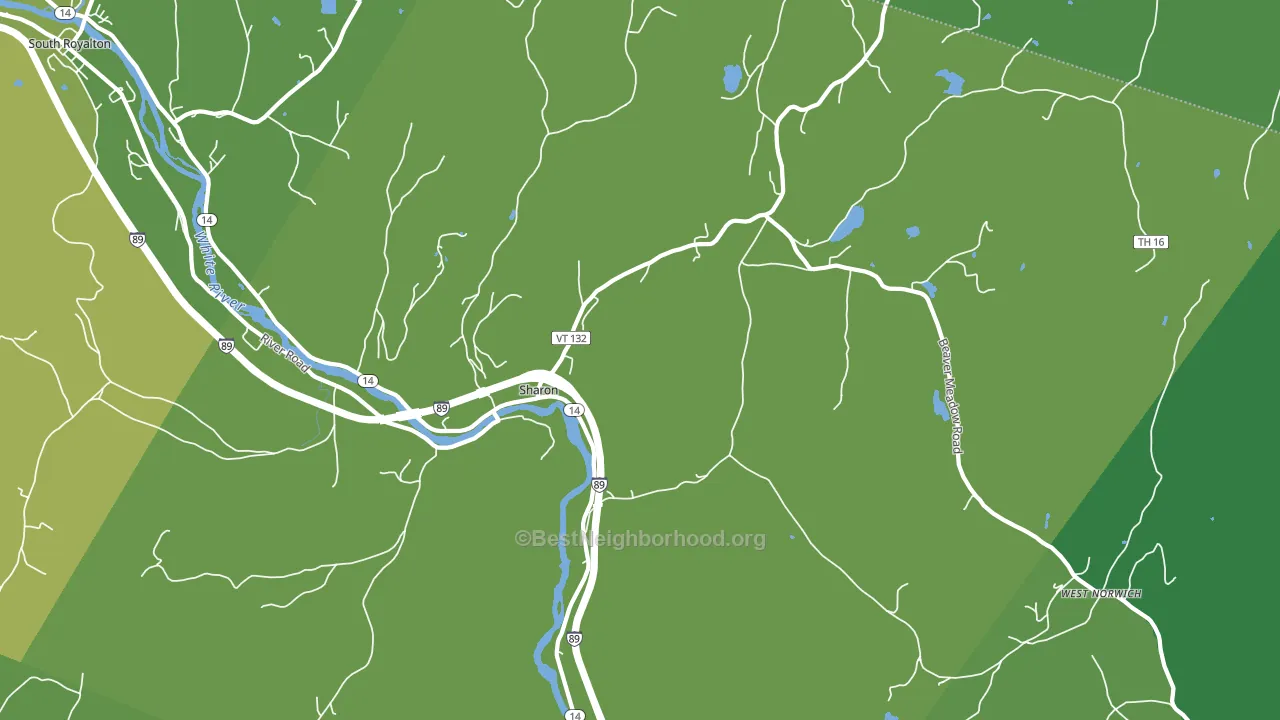 Sharon, VT block-group voter-turnout map