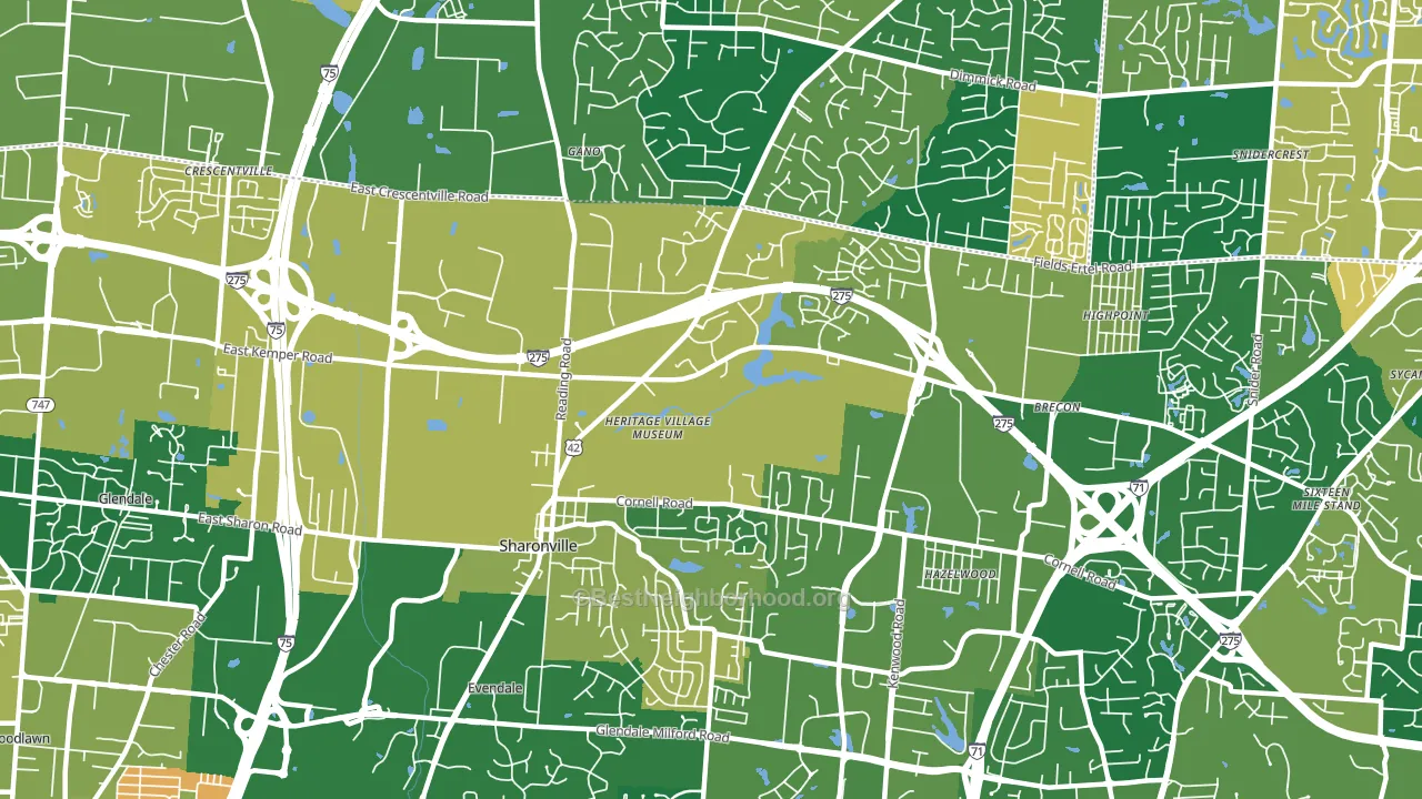 Sharonville, OH block-group voter-turnout map