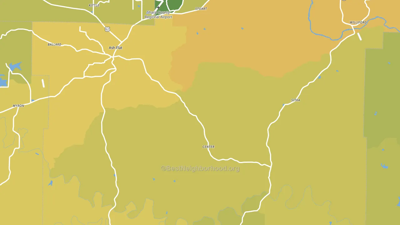 Sharp County, AR block-group voter-turnout map