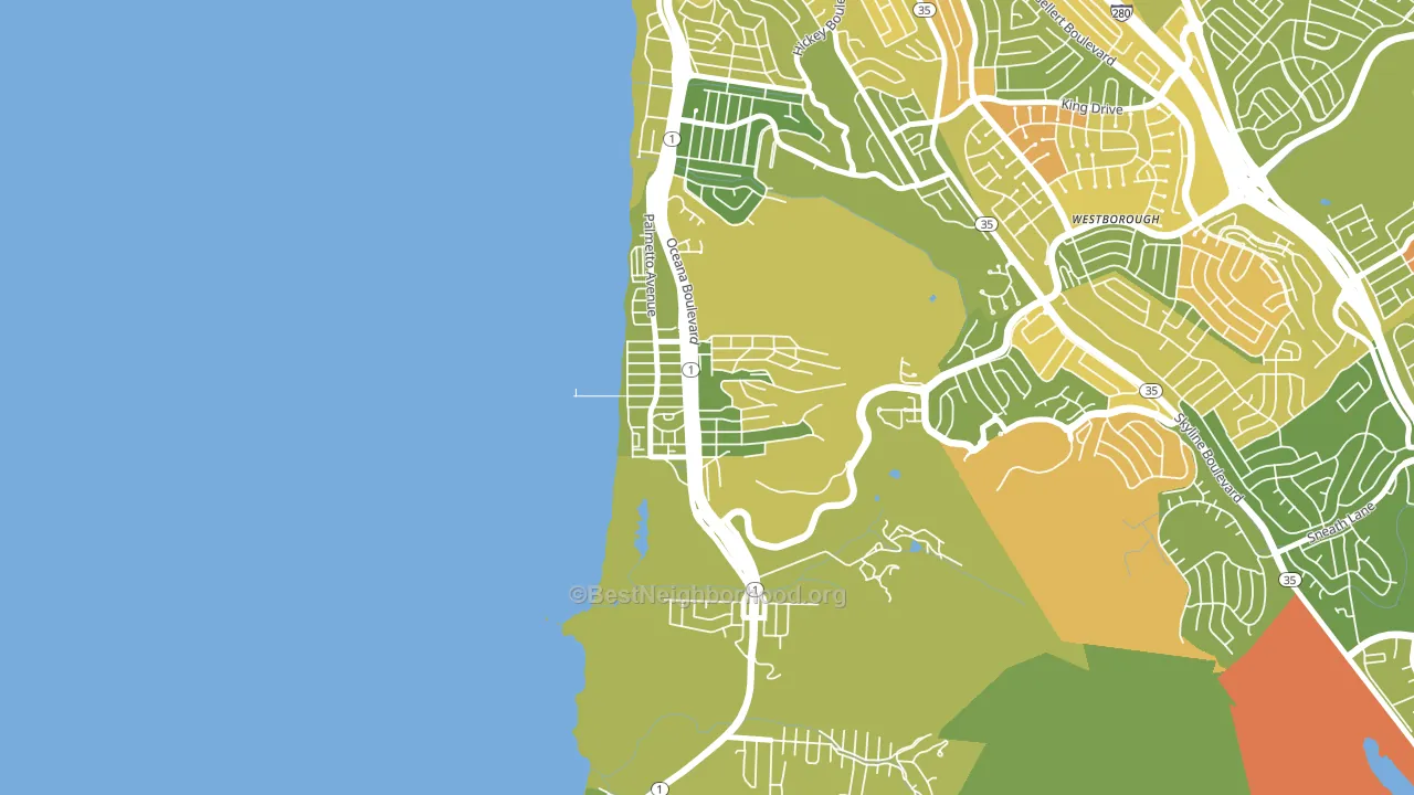 Sharp Park, Pacifica, CA block-group voter-turnout map