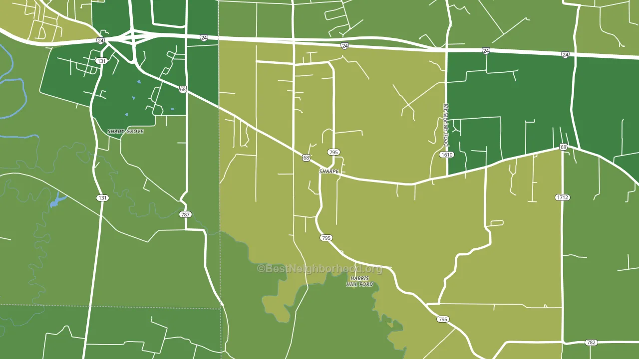 Sharpe, KY block-group voter-turnout map