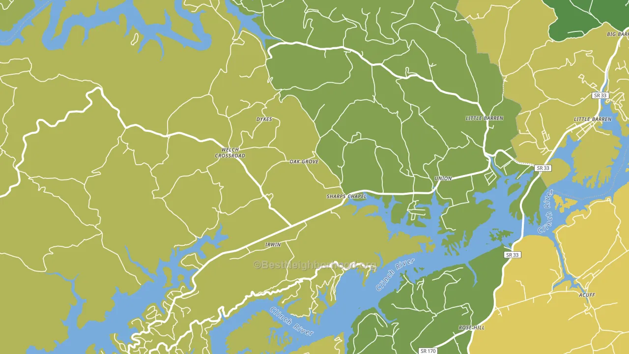 Sharps Chapel, TN block-group voter-turnout map
