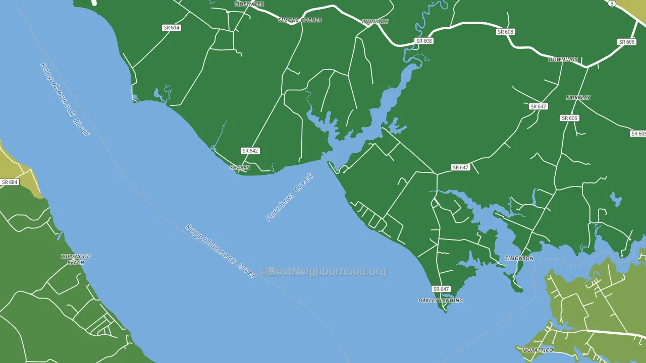 Sharps, VA block-group voter-turnout map