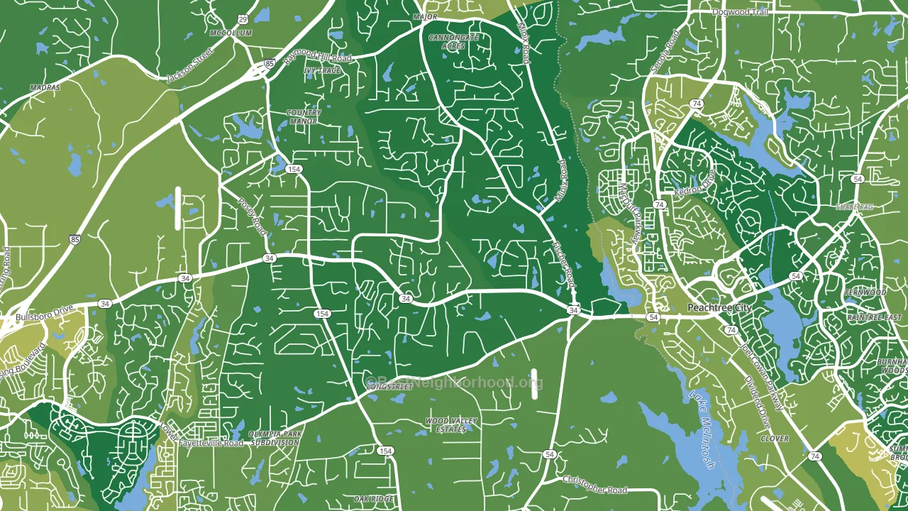 Sharpsburg, GA block-group voter-turnout map