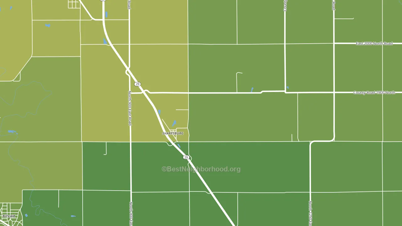Sharpsburg, IL block-group voter-turnout map