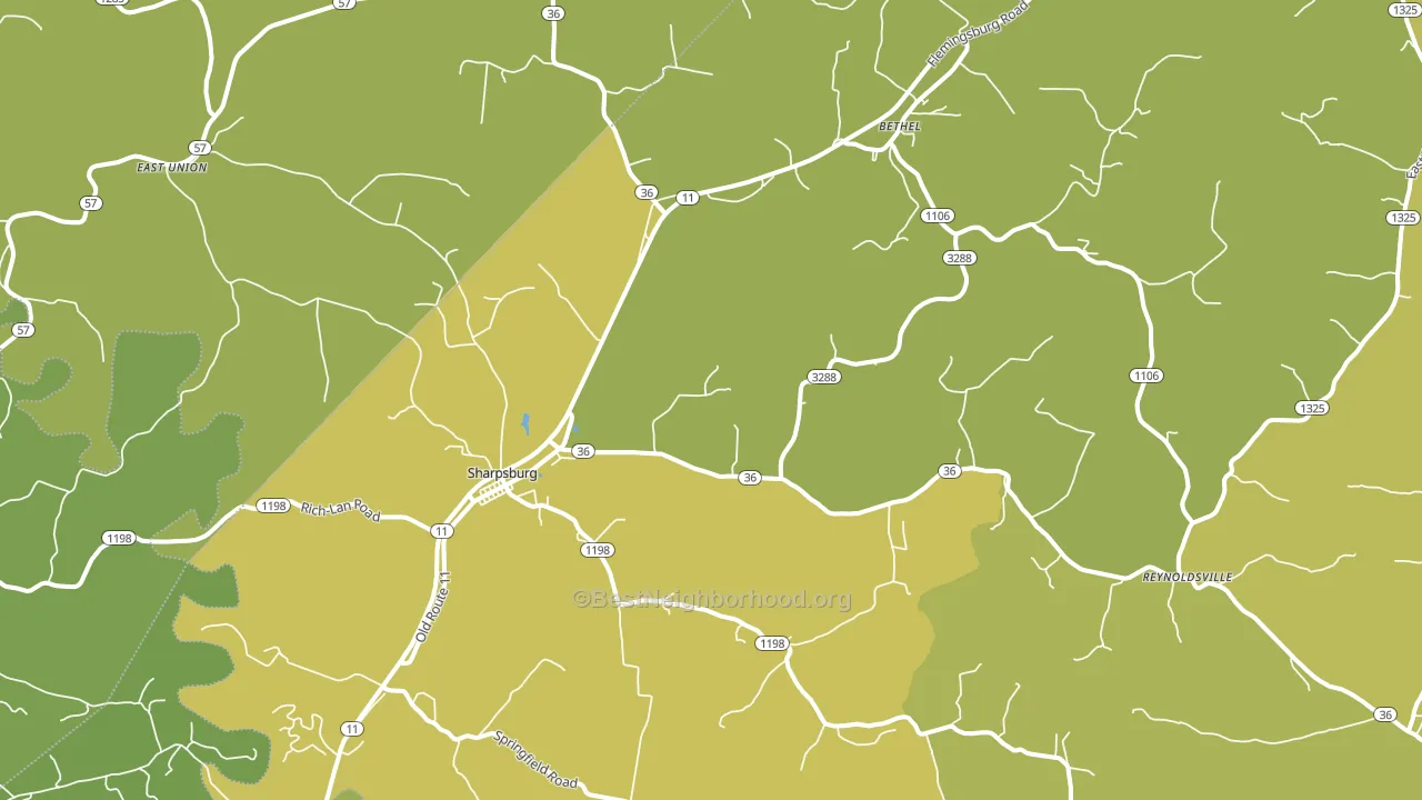 Sharpsburg, KY block-group voter-turnout map