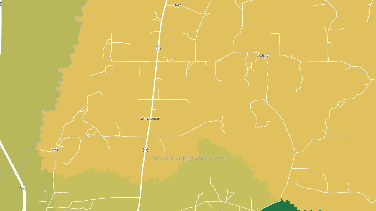 Sharpsburg, MS block-group voter-turnout map