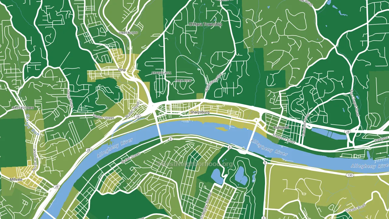 Sharpsburg, PA block-group voter-turnout map
