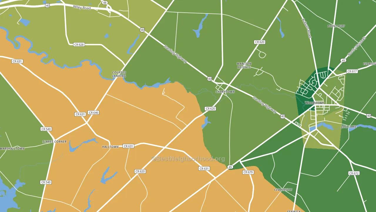 Sharptown, NJ block-group voter-turnout map