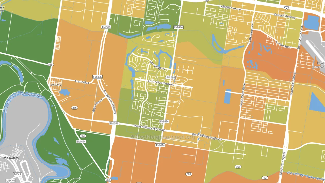 Sharyland Plantation, Mission, TX block-group voter-turnout map