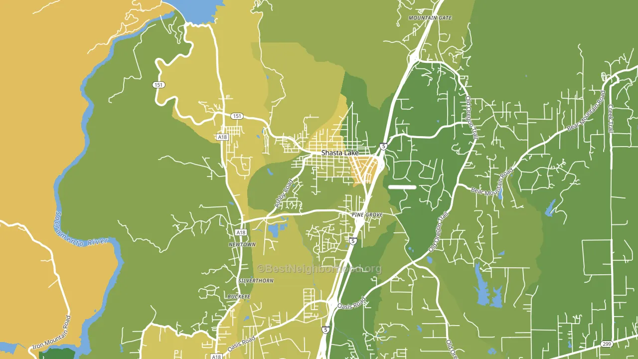 Shasta Lake, CA block-group voter-turnout map