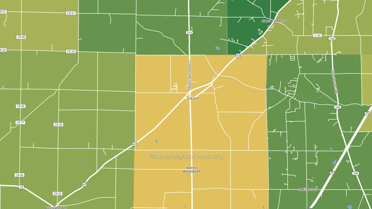 Shauck, OH block-group voter-turnout map