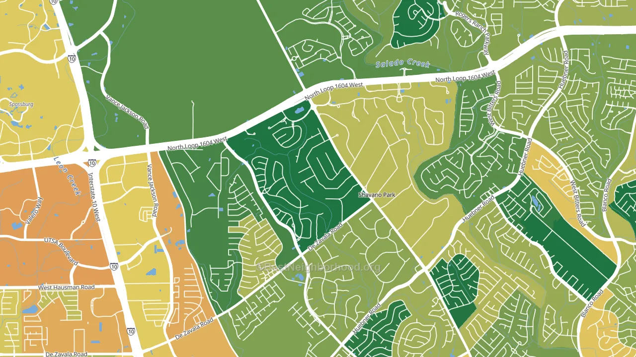 Shavano Park, TX block-group voter-turnout map