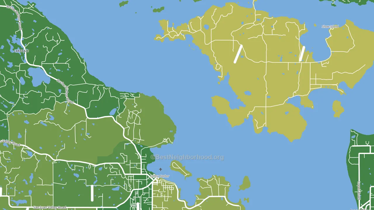 Shaw Island, WA block-group voter-turnout map