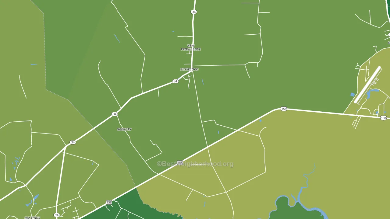 Shawboro, NC block-group voter-turnout map