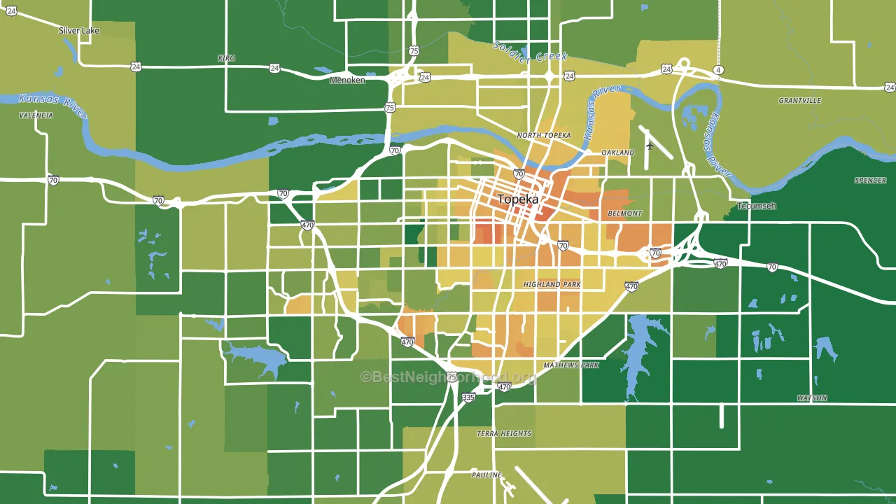Shawnee County, KS block-group voter-turnout map