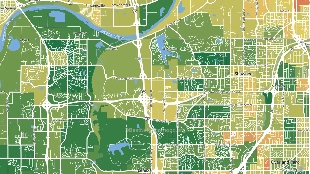 Shawnee, KS block-group voter-turnout map