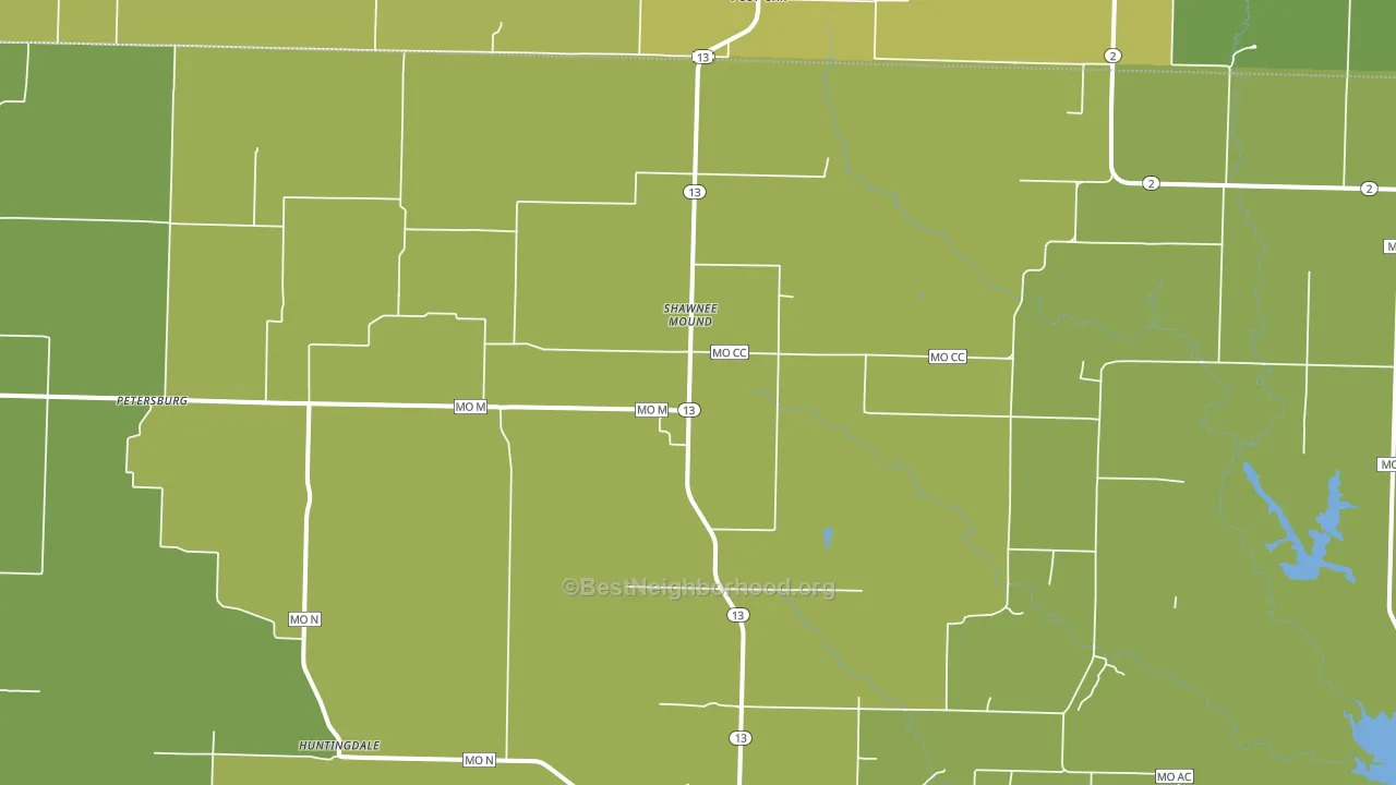 Shawnee Mound, MO block-group voter-turnout map