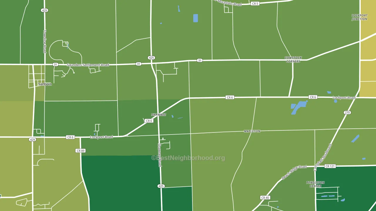 Shawnee, NY block-group voter-turnout map