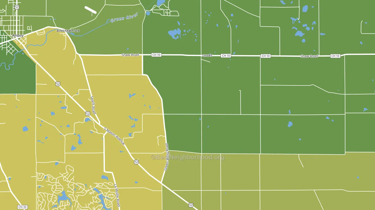 Shaws, IL block-group voter-turnout map