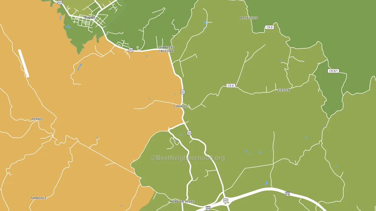 Shawvers Crossing, WV block-group voter-turnout map