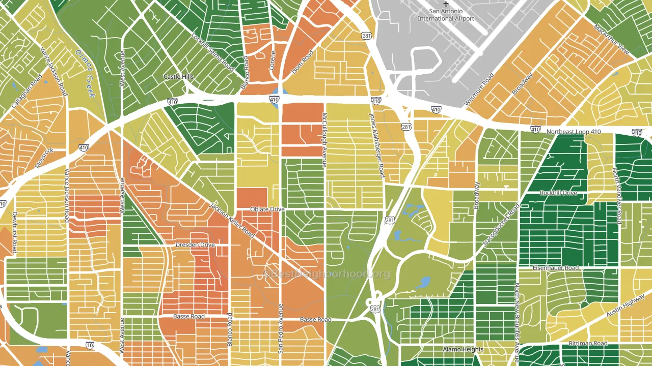 Shearer Hills-Ridgeview, San Antonio, TX block-group voter-turnout map