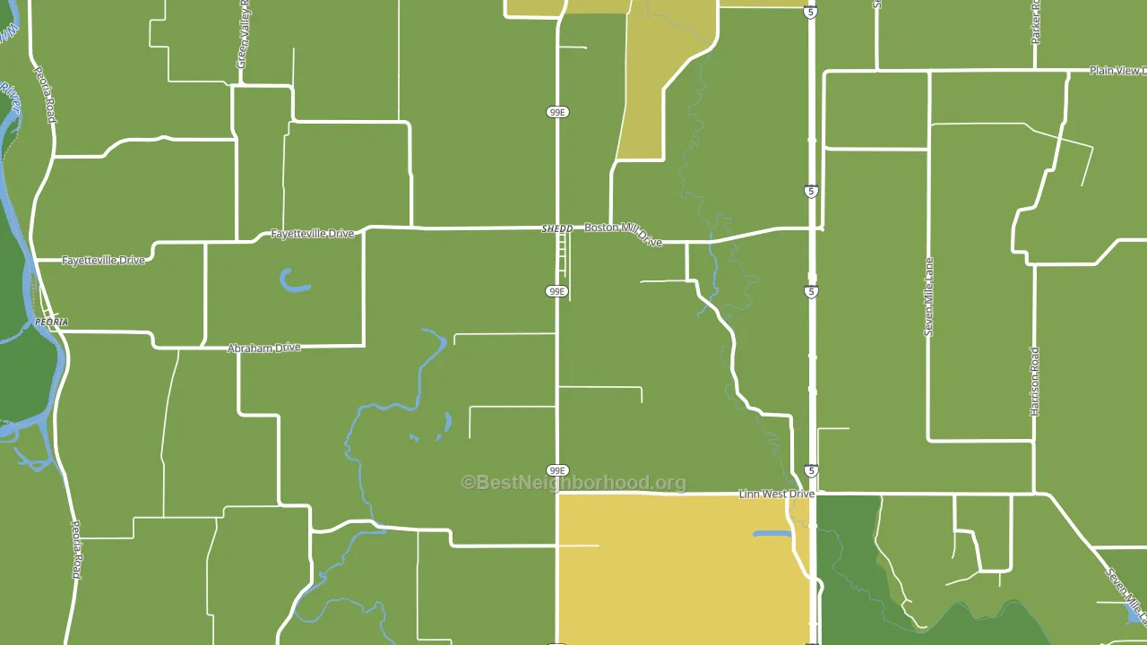 Shedd, OR block-group voter-turnout map
