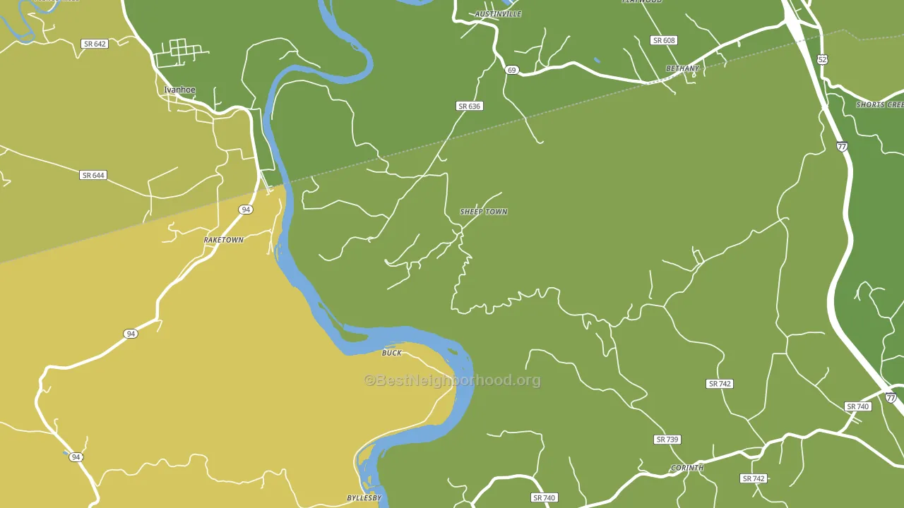 Sheep Town, VA block-group voter-turnout map