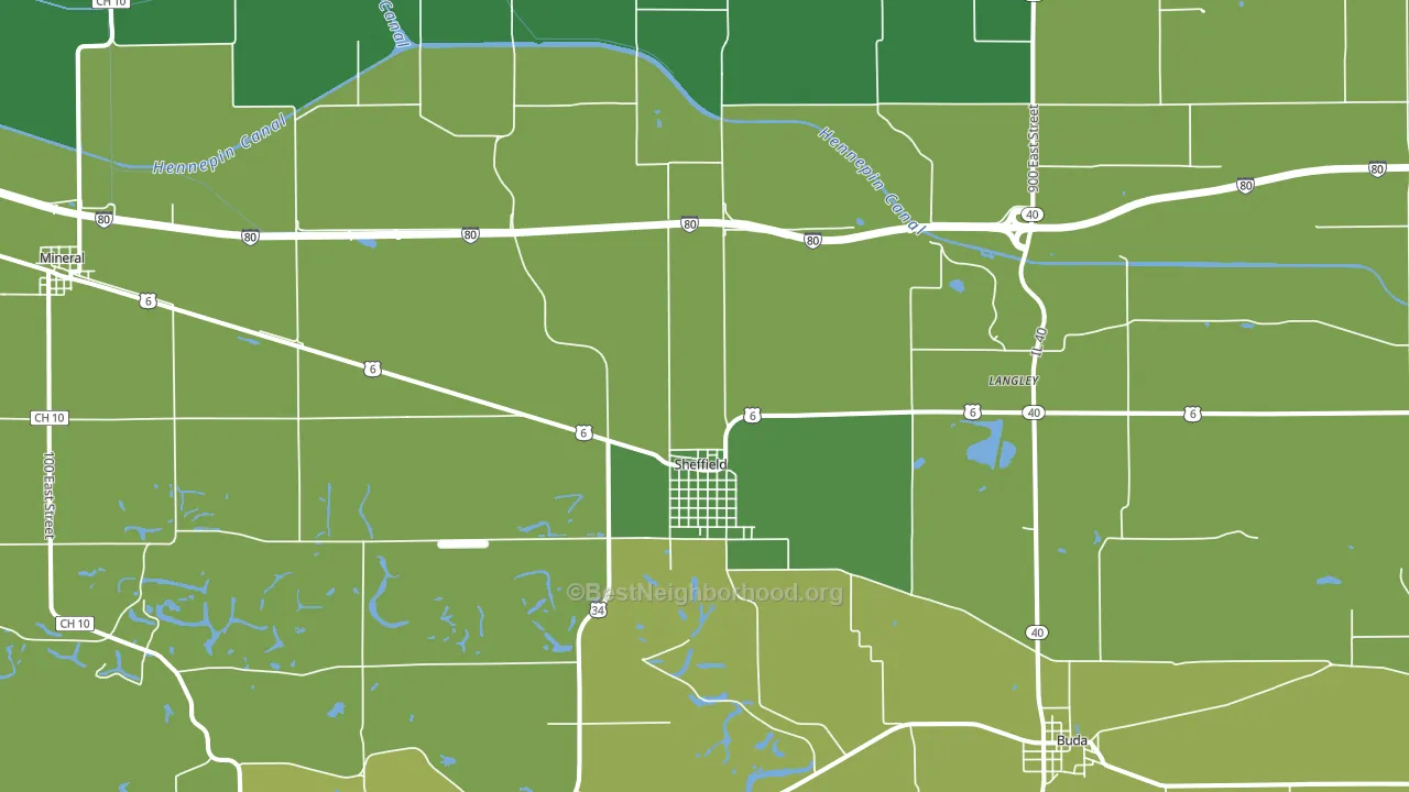 Sheffield, IL block-group voter-turnout map