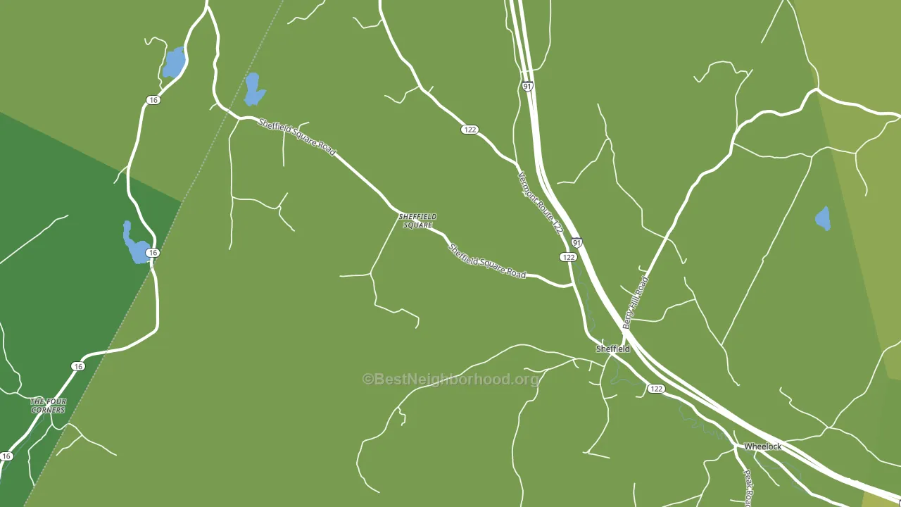 Sheffield Square, VT block-group voter-turnout map