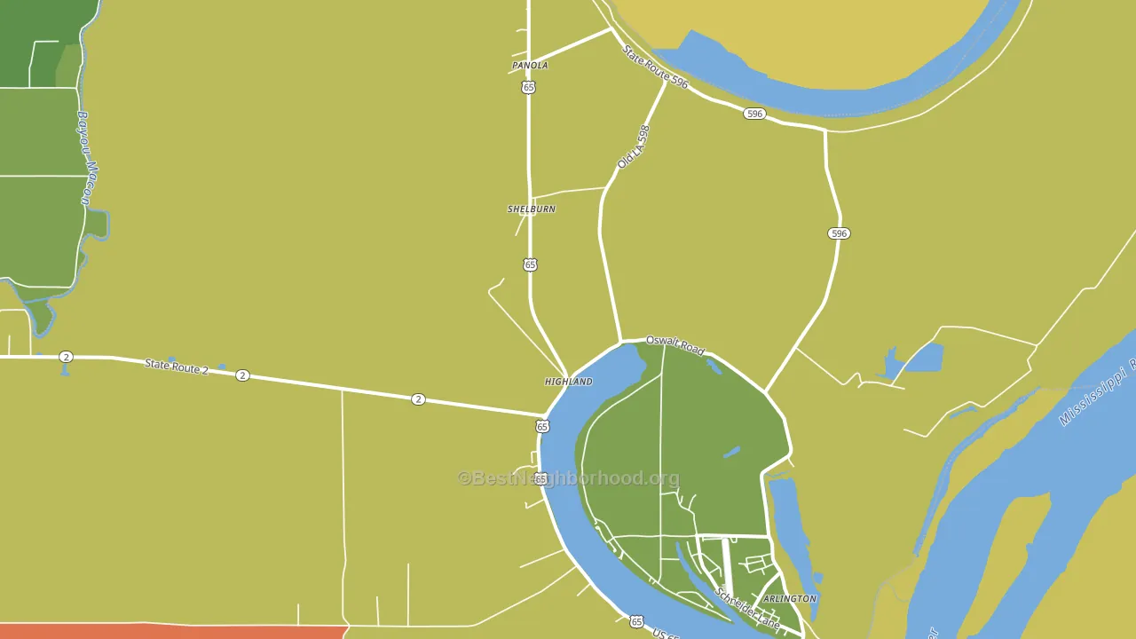 Shelburn, LA block-group voter-turnout map